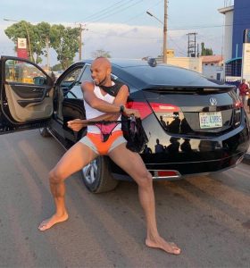 Charles Okocha Park His Car On The Road, Strips Naked While Holding Pants (Photos)