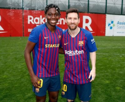 “We Had To Do This For Naija” - Asisat Oshoala Pictured With Lionel Messi