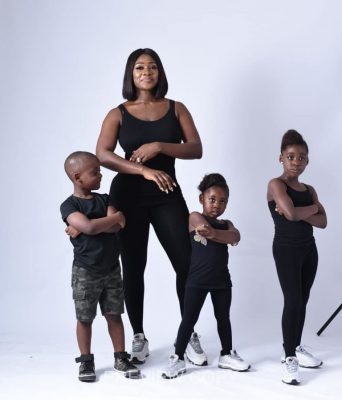 FitFam Journey Photos of Mercy Johnson Okojie & her Kids That will make you want to Start FitFam