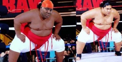 See Teni Reaction After Being Photoshopped As Yokozuna