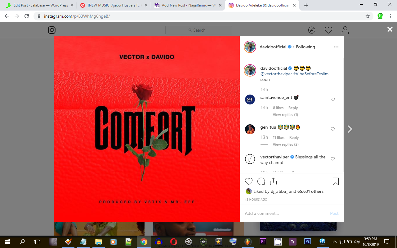 Vector To Feature Davido in a new Song Titled “Comfort” Soon