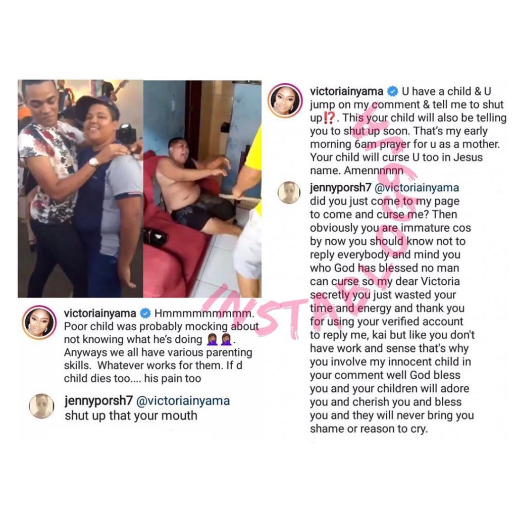 Actress Victoria Inyama curses a lady who shut her up