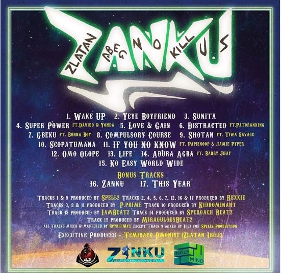 Zlatan Unveils the official Tracklist for “Zanku”