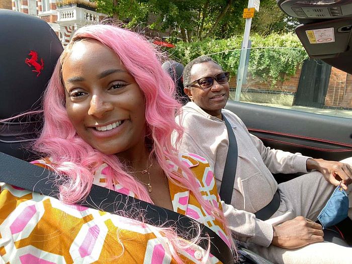 Days After Shutting The Internet, DJ Cuppy Carry Her First Ferrari Passenger