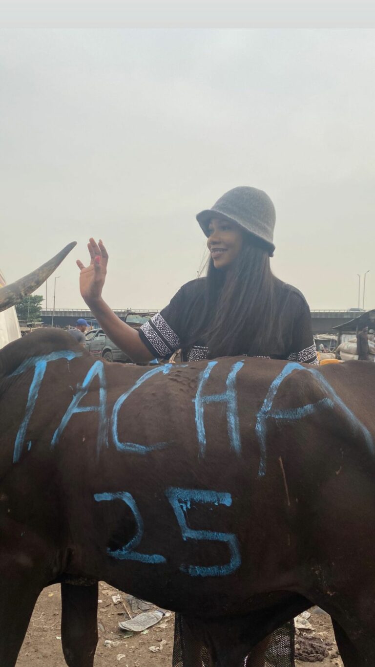 BBnaija: Tacha Gets Herself A Customized Cow To Celebrate Her 25th Birthday (VIDEO)