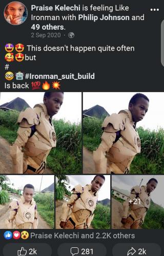 Few Months After An Igbo Boy Created An Iron Man Suit With Cartons, See What Happened To Him