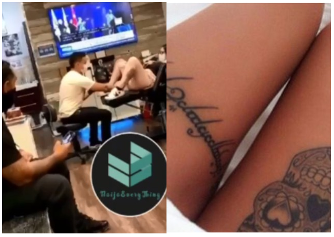 Funny Video Of Girl Drawing Tattoo Close To Her Pu33Y, Showers Tattooist With Squirts (VIDEO)