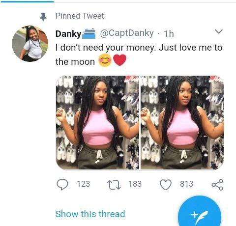 "I Don’t Need Your Money, Just love me" - Lady in Search of a man Cry Out