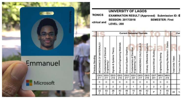 People reacts as Man who failed woefully in UNILAG, gets employment with Microsoft