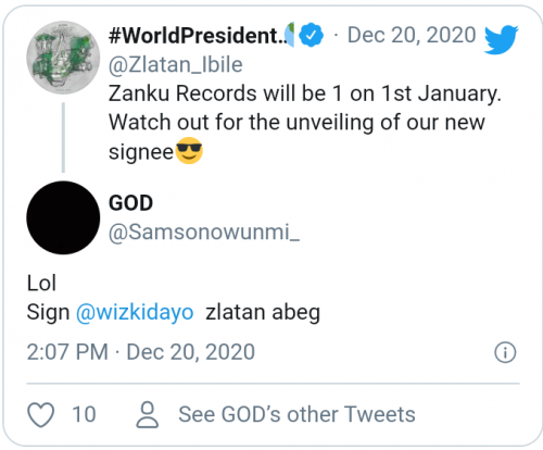 Man dragged for pleading with Zlatan to sign Wizkid to Zanku Records