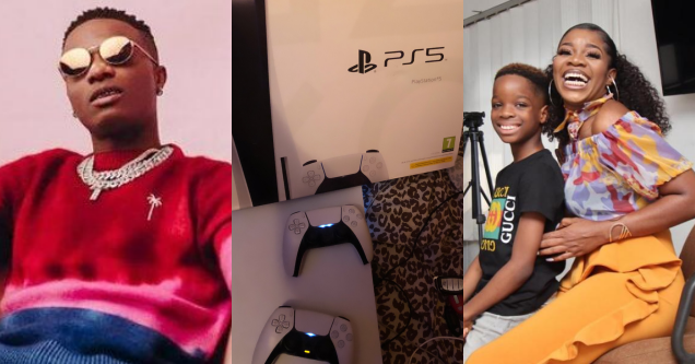 (Christmas Gift) Wizkid Gifts His First Son, Boluwatife A Brand New PS5