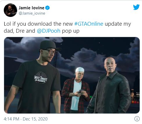 Dr. Dre appears in Grandtheft Auto V Online mode