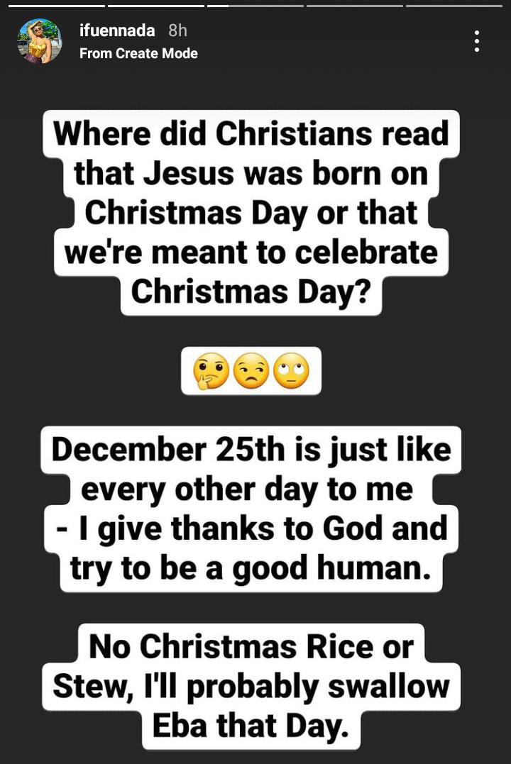 I do not believe in Christmas - Ifuennada