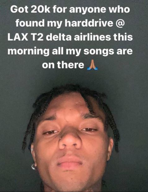 20k dollars for anyone who found my hard drive - Swae Lee