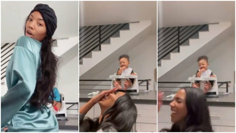 #BussItChallenge!!! Moment Baby Laughs Hard At Mom(Video)