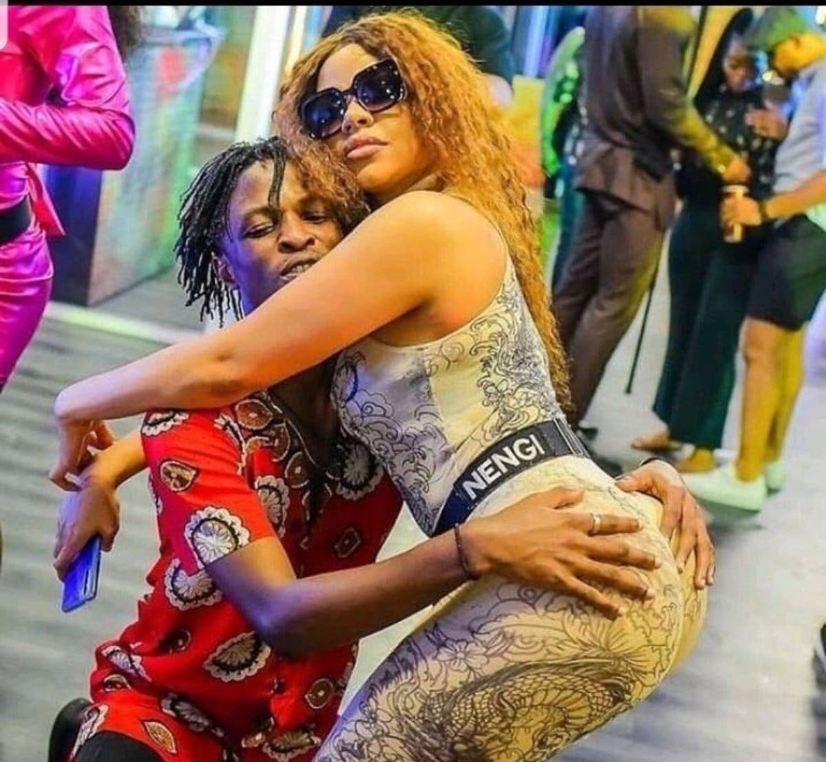 Laycon reacts to a roadside painting of him and Nengi (Video)