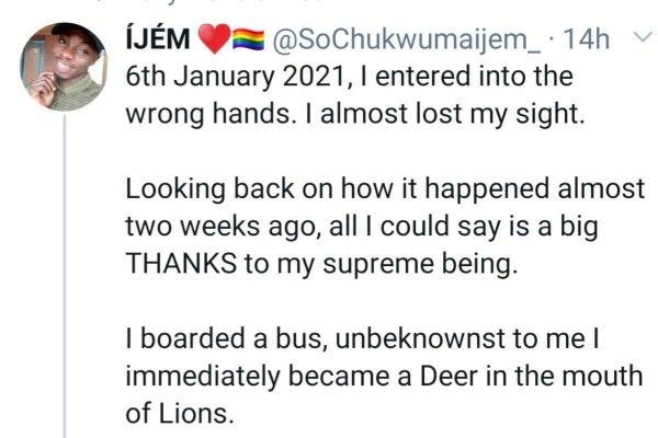 Nigerian man narrates horrific experience with ‘one-chance’ criminals