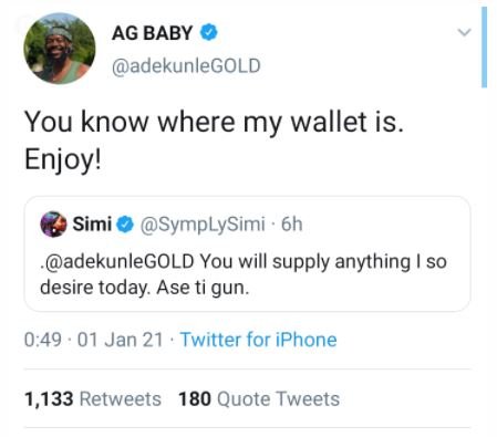 Nigerian music couple, Adekunle Gold and Simi Romance On Twitter