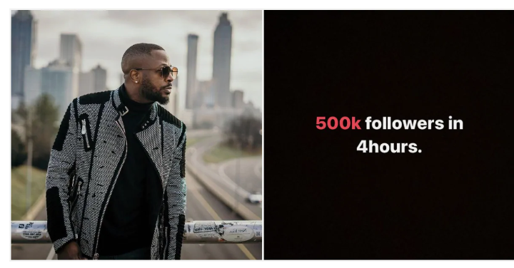 The king is back: Tunde ednut hits 500k followers in Four hours, promised N1m giveaway