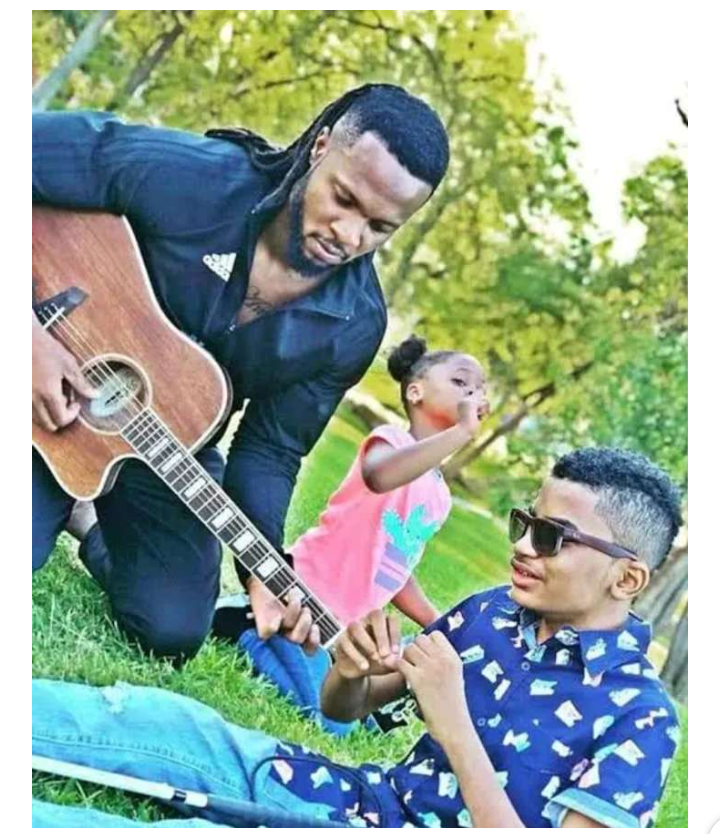 See the recent photos of the blind boy Singer, Flavour Adopted 3 years ago (Photos)