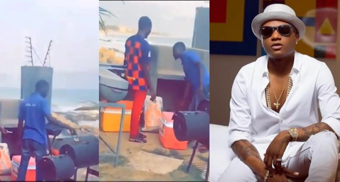 Wizkid flew his Aboki from Lagos to Ghana to make suya for him (Video)