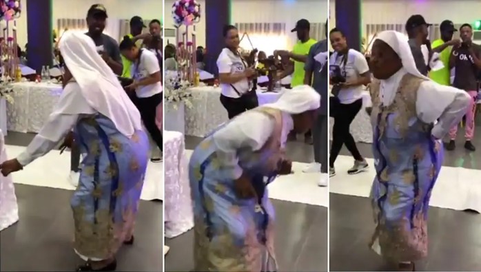 Wahala!!! Reverend Sister scatters dance floor while dancing to Hiphop song (Video)