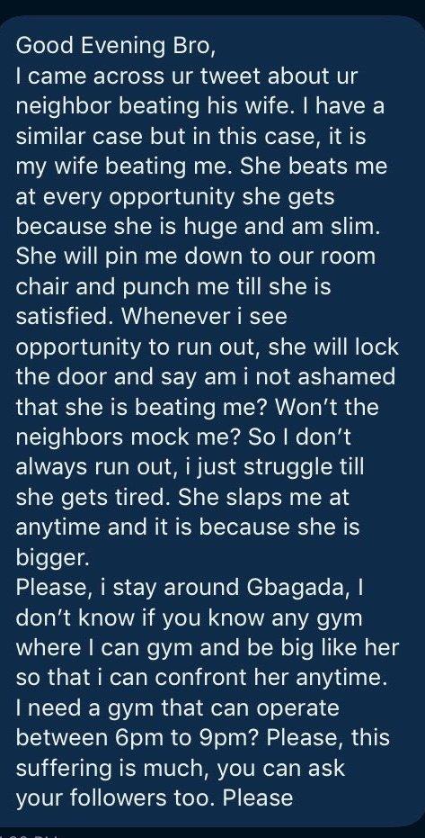 “This suffering is too much” – Man cries out for help over serious beating from his wife