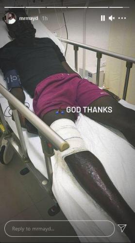 “Put me in your prayers” – Singer, Mr May D cries out over burnt leg