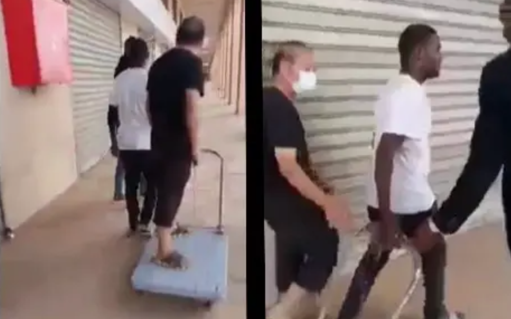 Black Men Confronts White Man Who Ordered His Black Worker To Carry Him On A Trolley (Video)